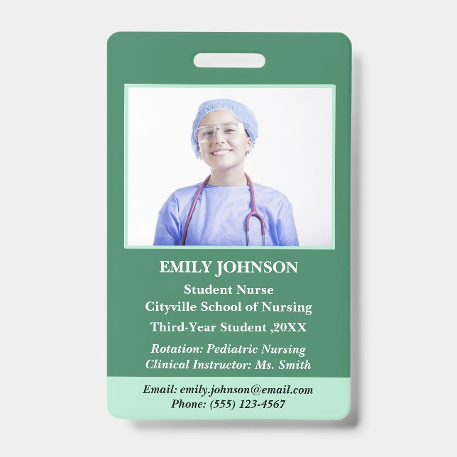 Professional Personalized Student Nurse  Ausweis (Vorderseite)