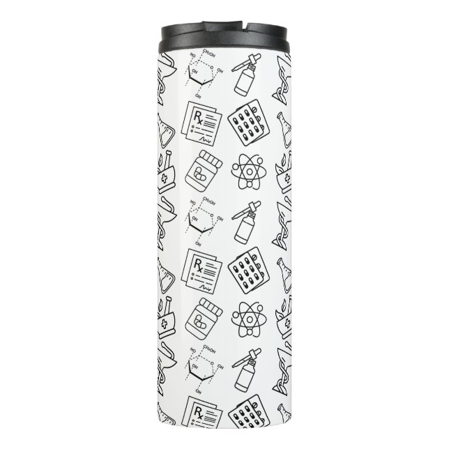 Professional Pharmacy Icon Pattern Travel Tumbler Thermosbecher (Rückseite)