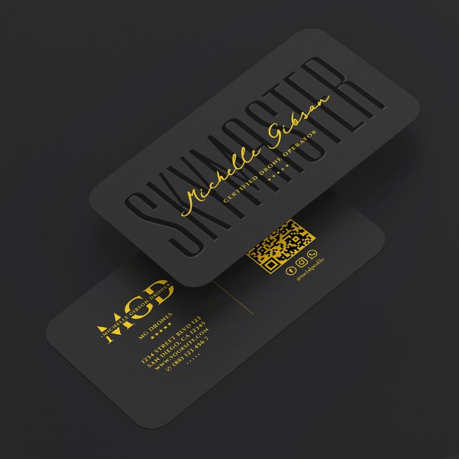 Professional Pilot Drone Operator Yellow Black Visitenkarte (Professional Pilot Drone Operator Yellow Black Business Card
)