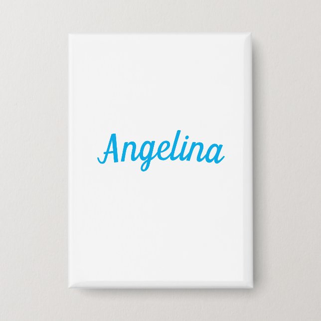 Professional Plain Modern Elegant Blue Your Name Button (Vorderseite)