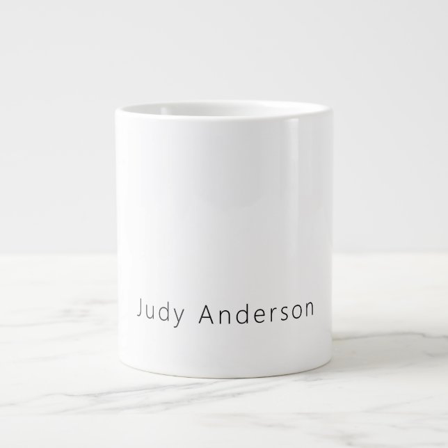 Professional Plain Modern Elegant Your Name Jumbo-Tasse (Vorderseite)