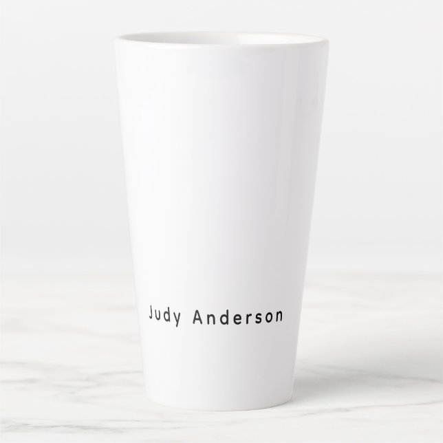 Professional Plain Modern Elegant Your Name Milchtasse (Vorderseite)