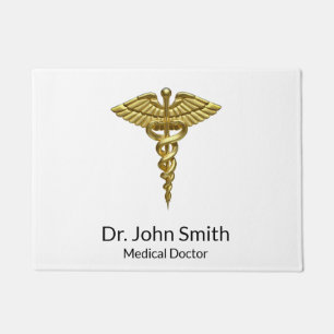 Professional Precious Medical Gold Caduceus Fußmatte