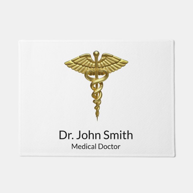 Professional Precious Medical Gold Caduceus Fußmatte (Vorderseite)