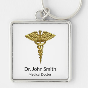 Professional Precious Medical Gold Caduceus Schlüsselanhänger