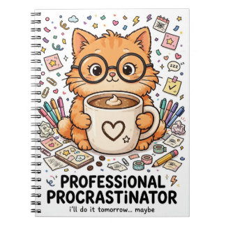 Professional Procrastinator - Cat Notebook Notizblock