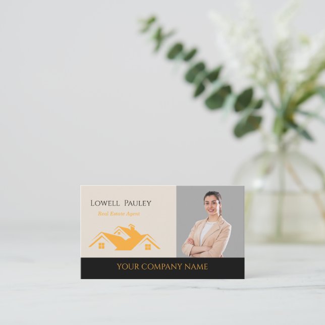 Professional Real Estate Promotional Realtor logo  Visitenkarte (Stehend Vorderseite)