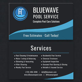 Professional Swimming Pool Service Company Visitenkarte
