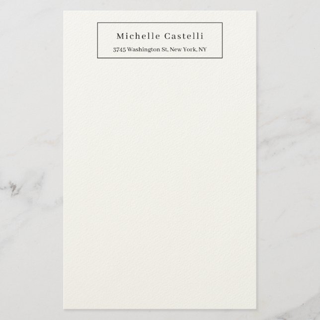 Professional Unique Classical Simple Black & White Briefpapier (Vorderseite)