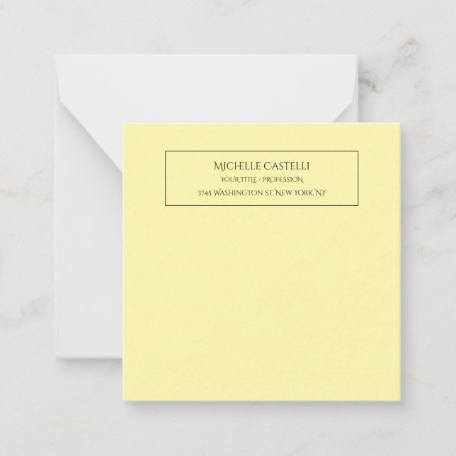 Professional Unique Classical Simple Cream Color Mitteilungskarte (Vorderseite)
