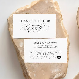 Professional White Hearts Customer Loyalty Cards Treuekarte