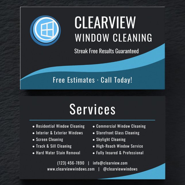 Professional Window Cleaning Company Visitenkarte (Von Creator hochgeladen)
