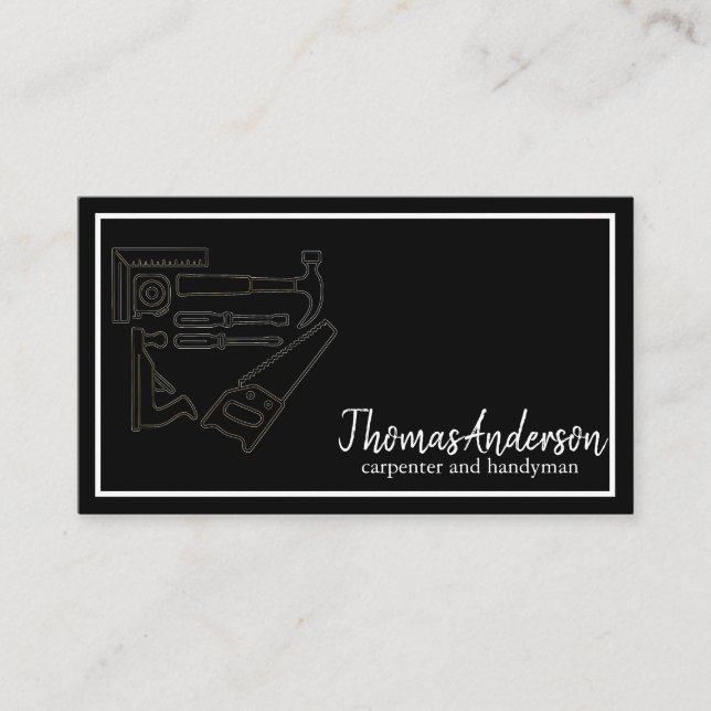 Professional Wood Grain Rustic Carpentry Visitenkarte (Vorderseite)