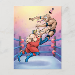 Professional Wrestling Hit Birthday Card Postkarte
