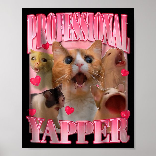 Professional Yapper Cat Funny Oddly Specific Dank  Poster (Vorne)