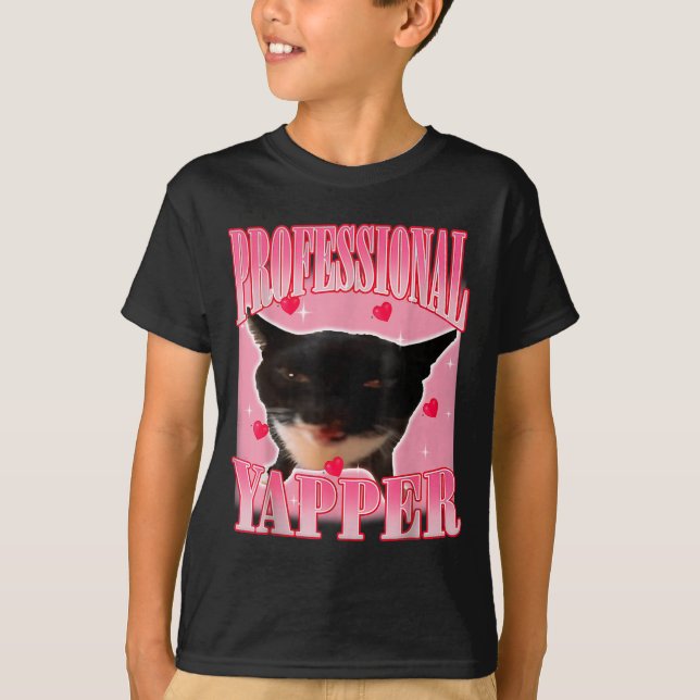 Professional Yapper Cat Funny Oddly Specific Dank  T-Shirt (Vorderseite)