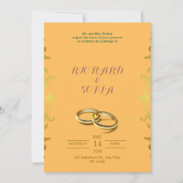 Professional Yellow & Orange Wedding Invitation Einladung