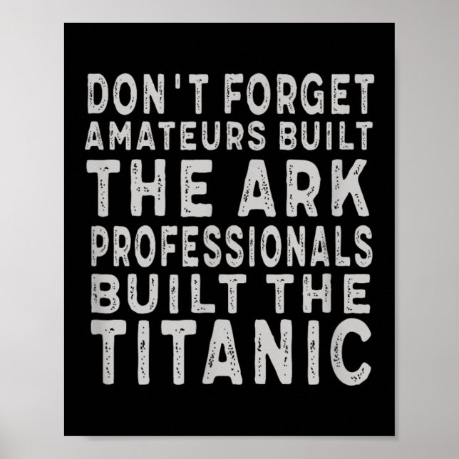 Professionals Built The Titanic Insring Motivation Poster (Vorne)