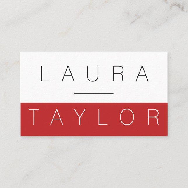 Professionell ausgefeiltes Red White Visitenkarte (Vorderseite)