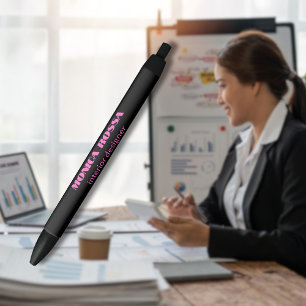 Professionell Einfach Moderne Neon Rosa Schwarz Kugelschreiber