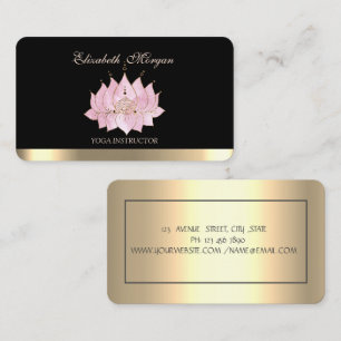 Professionell Elegant Chic Lotus, Schwarz Visitenkarte
