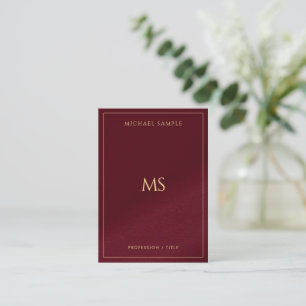 Professionell Elegant Gold Monogram Luxus Seide Visitenkarte