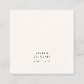 Professionell Elegant Modern Minimale Betreuerin  Quadratische Visitenkarte