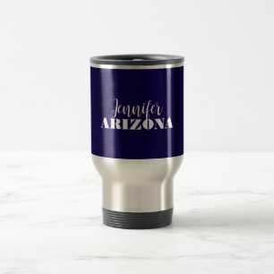 Professionell elegant modern minimalist dunkelblau reisebecher