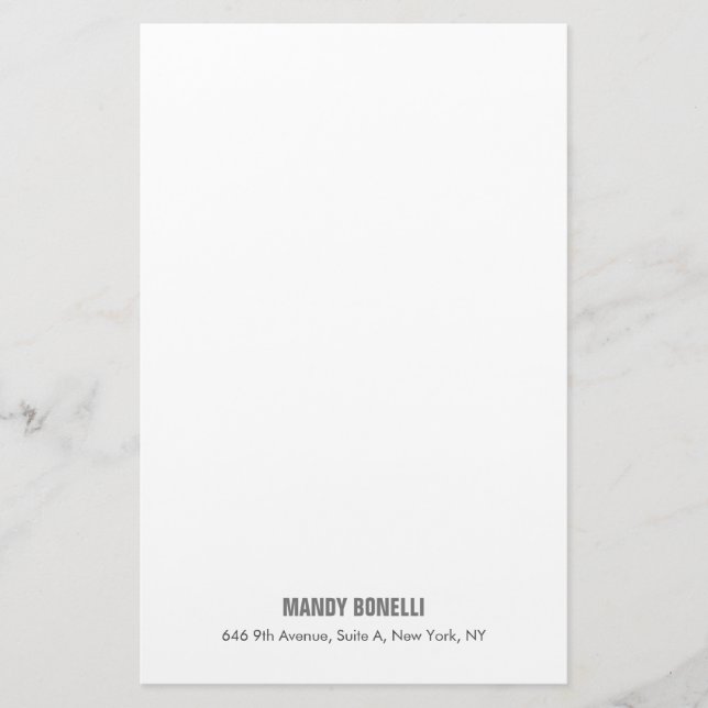 Professionell elegant modern minimalist Namen hinz Briefpapier (Vorderseite)