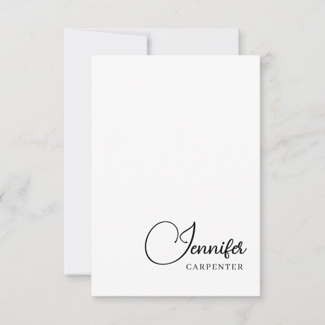 Professionell elegant modern minimalist Namen hinz Dankeskarte (Vorderseite)