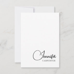 Professionell elegant modern minimalist Namen hinz Dankeskarte
