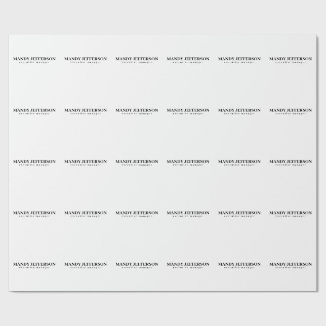 Professionell elegant modern minimalist Namen hinz Geschenkpapier (Flach)