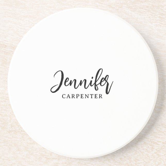 Professionell elegant modern minimalist Namen hinz Getränkeuntersetzer (Vorne)