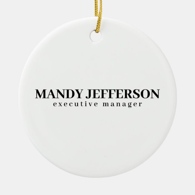 Professionell elegant modern minimalist Namen hinz Keramik Ornament (Vorne)
