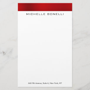 Professionell elegant modern rot weiß minimalistis briefpapier