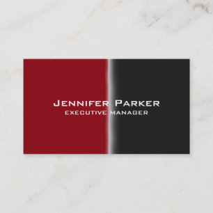 Professionell Elegant Modern Schwarz Rot Stylisch Visitenkarte