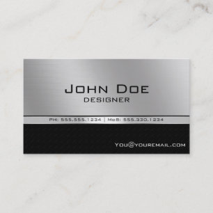Professionell Elegant Modern Schwarz und Silber Visitenkarte