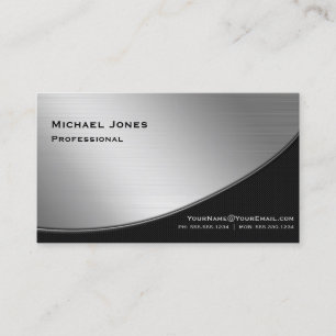 Professionell Elegant Modern Silber Schwarz Visitenkarte