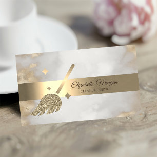 Professionell elegante Gold-Glitter-Besen Visitenkarte