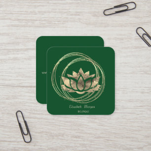 Professionell elegante goldene Kreise Gold Lotus G Quadratische Visitenkarte