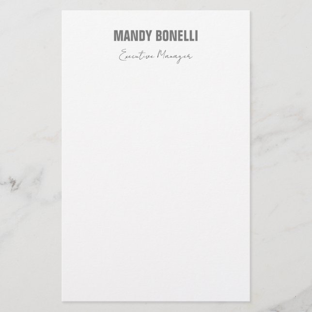 Professionell elegante moderne minimalistische Füg Briefpapier (Vorderseite)
