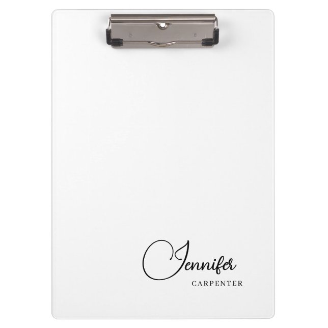 Professionell elegante moderne minimalistische Füg Klemmbrett (Vorderseite)
