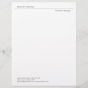 Professionell elegante weiße, schlichte minimalist briefbogen