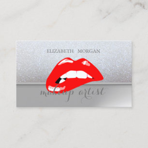 Professionell Eleganter Chic Glitter, Rote Lippen Visitenkarte