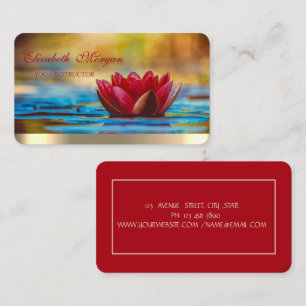 Professionell Eleganter Roter Lotus, Yoga Visitenkarte