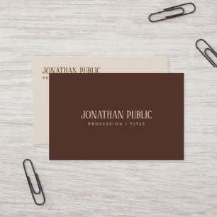 Professionell Elegantes Braun & Beige Luxus-Seide Visitenkarte
