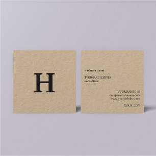 Professionell Elegantes Minimal Kraft Schwarzes Mo Quadratische Visitenkarte
