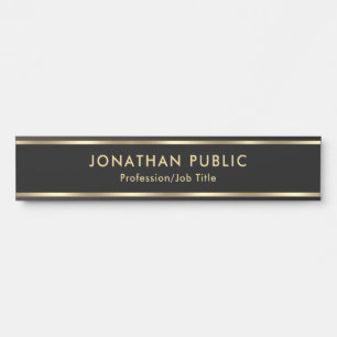 Professionell Elegantes Schwarz Gold Büro Schule Z Türschild