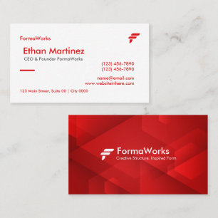 Professionell, fett, FormaWorks Modern Rot Sauber Visitenkarte