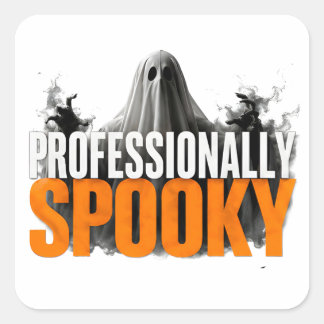 👻 Professionell Gruselig Lustiger Halloween-Zitat Quadratischer Aufkleber